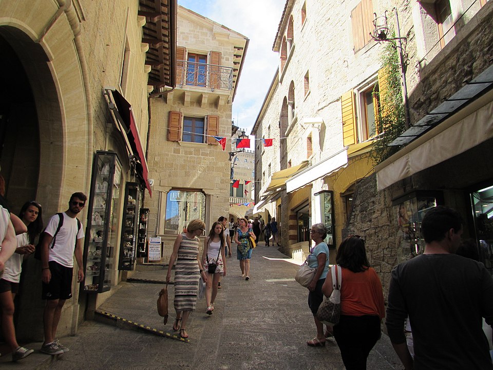 Narrow, medieval streets of San Marino