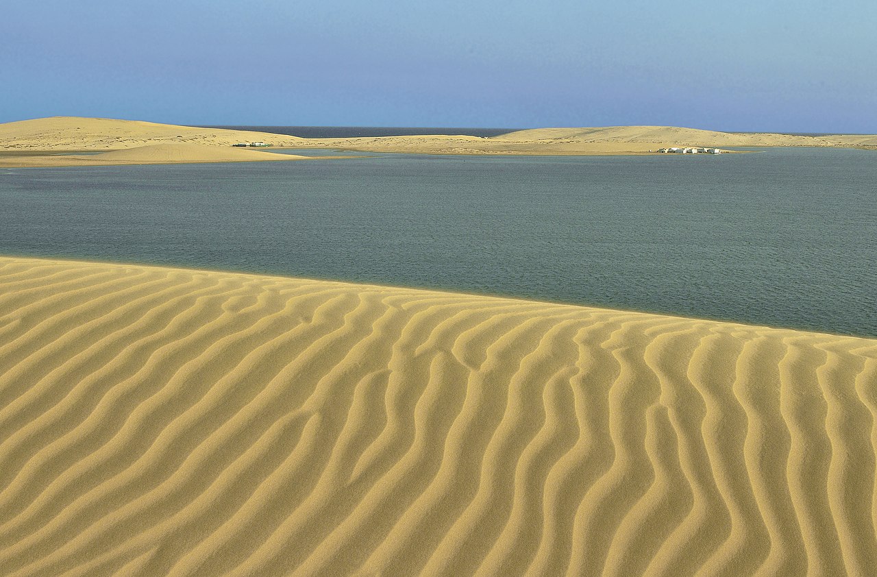 Khor al Udeid sand dunes meet te sea