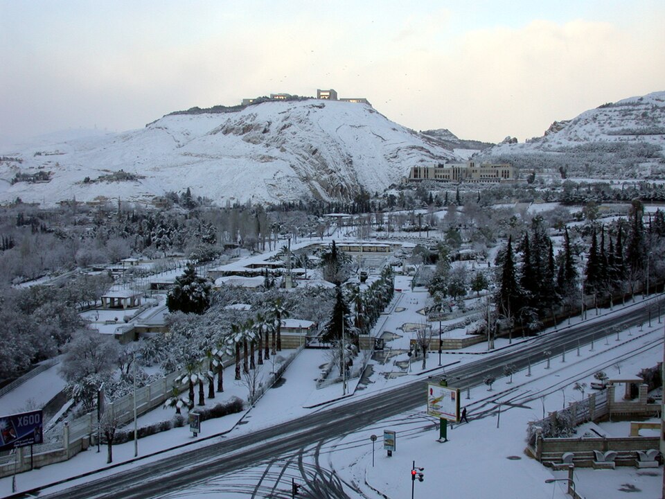 Mount Qasioun covered in snow