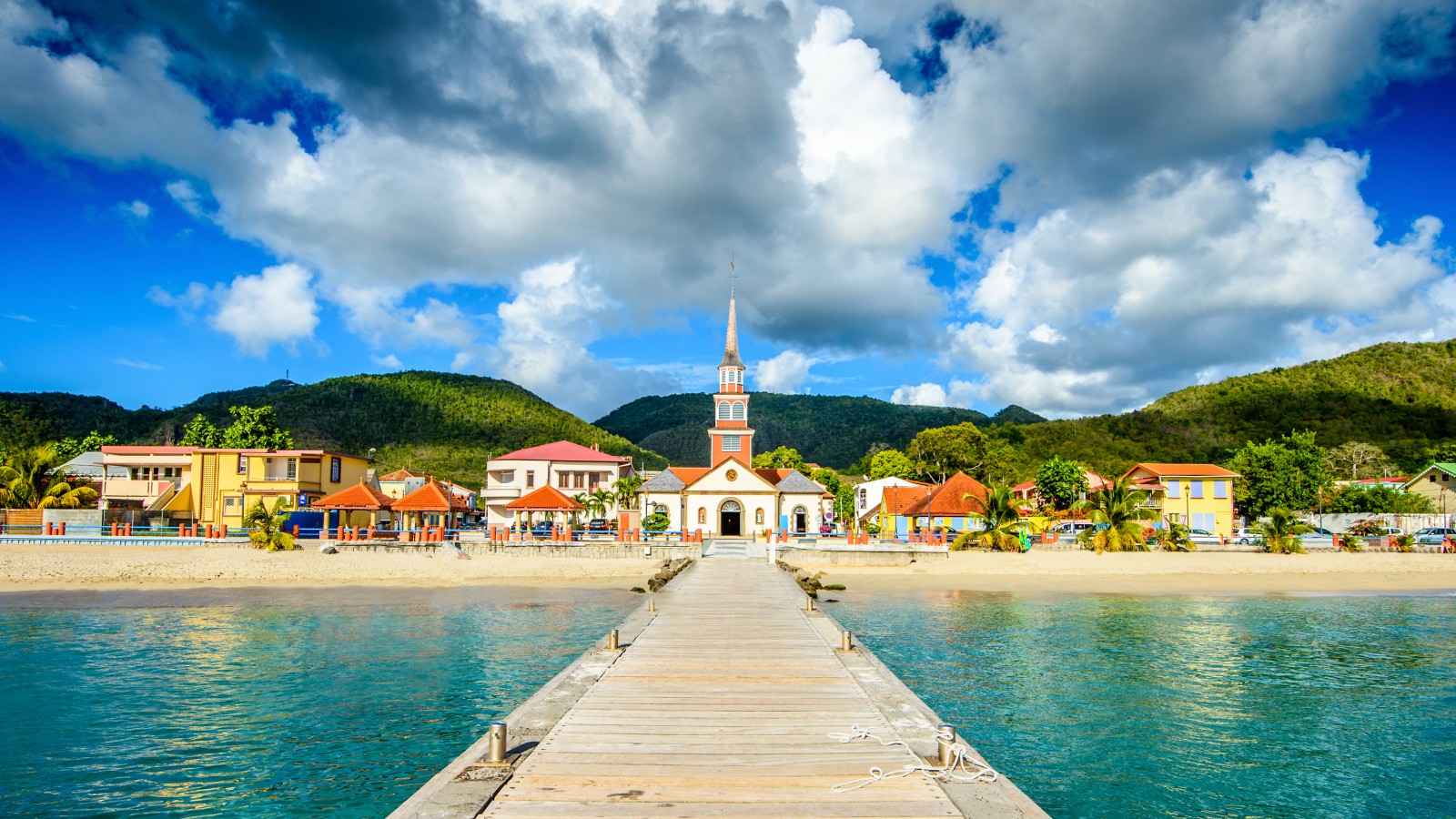 A dock on a beach in Martinique