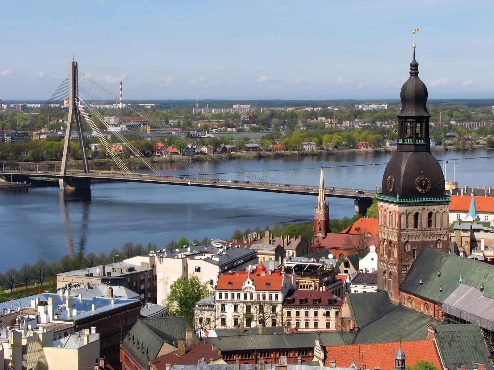 The Old Town of Riga, Latvia, beside the Daugava (Western Dvina) River.