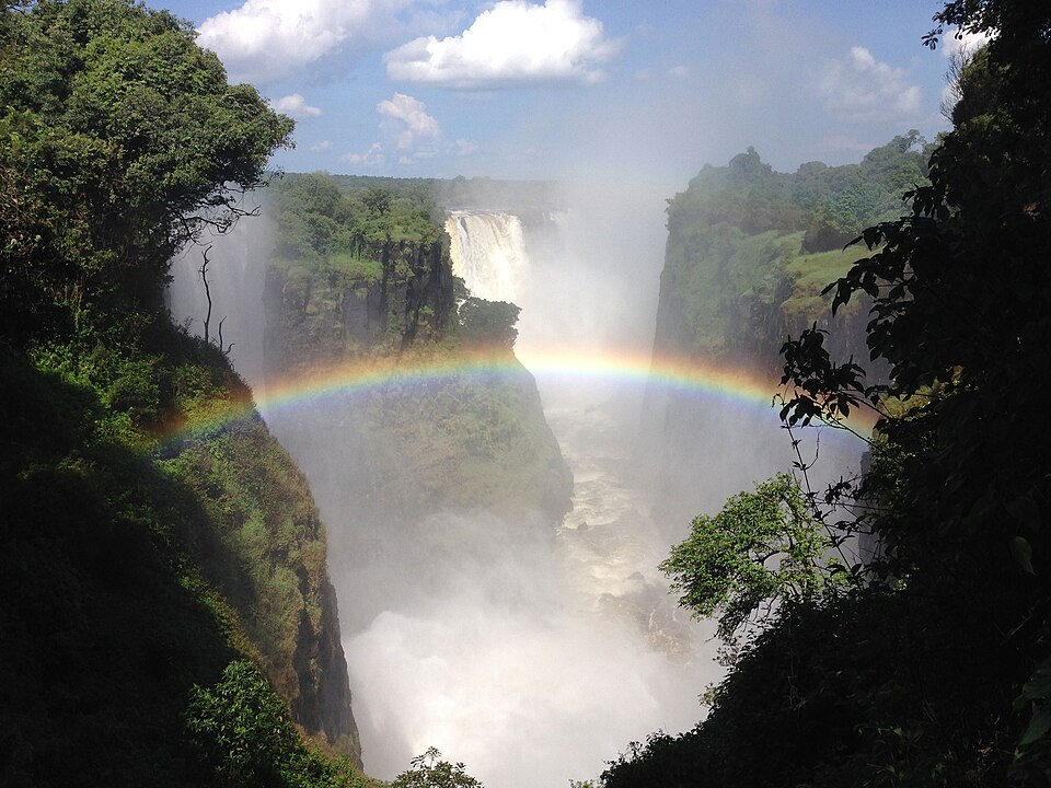 A rainbow over Victoria falls 