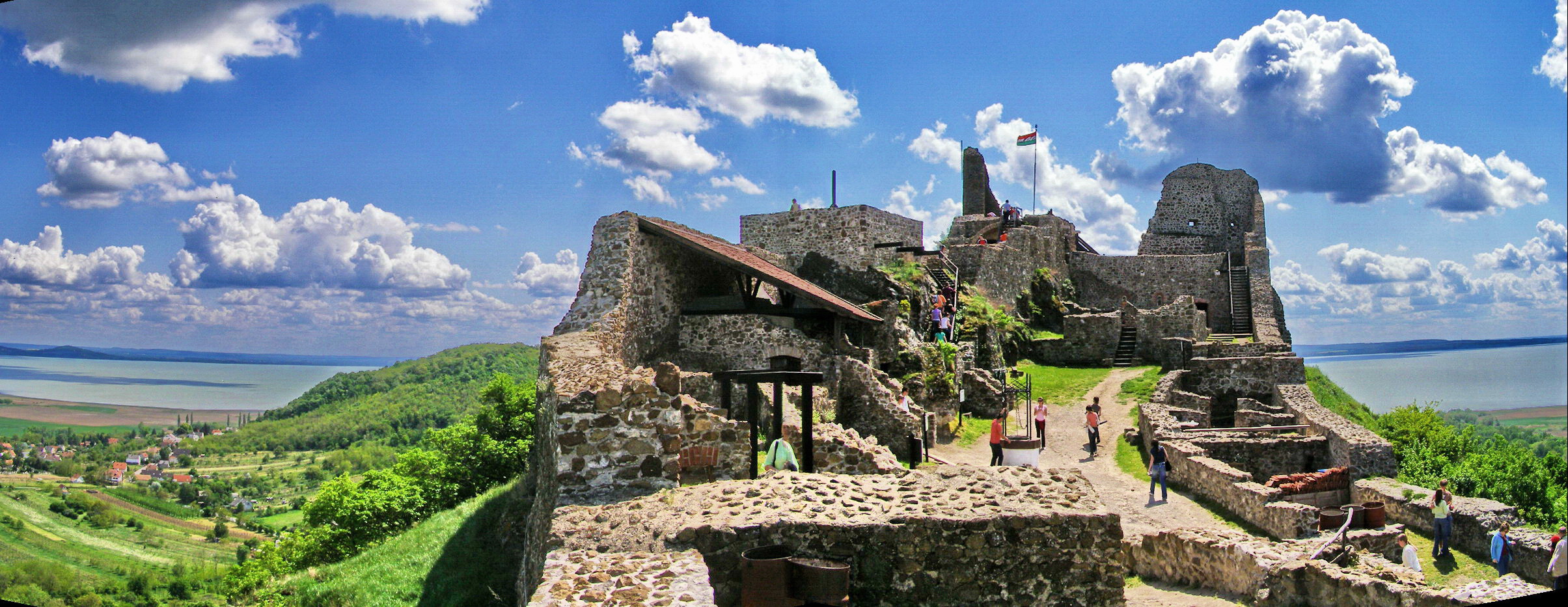 Szigliget, Western Hungary. Ruins of the medieval castle, overlooking the Lake Balaton.