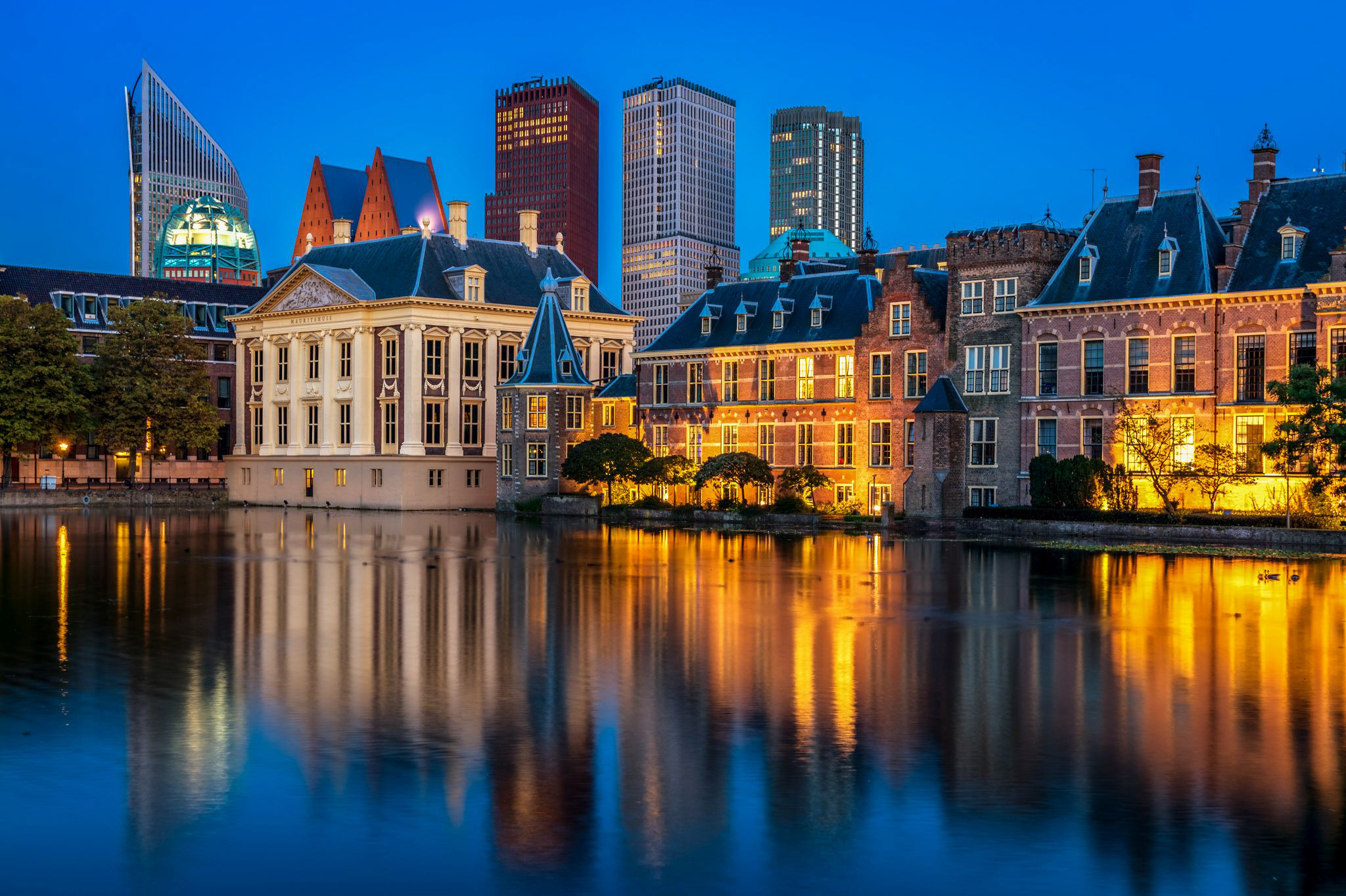 The Binnenhof, where the lower and upper houses of the States General meet.